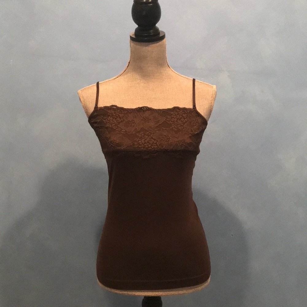 Banana Republic Brown Lace Stretch Tank Top